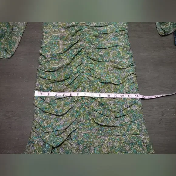 VERONICA BEARD Shala Ruched Paisley Ruffle Dress Size 4 - Picture 7 of 16